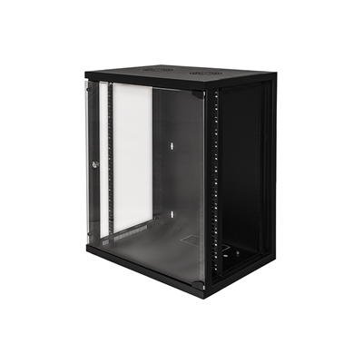 Rack19" Armadio  15u Lk1915un A Parete L540xp450xa750 Nero Con Porta In Vetro - Assemblato