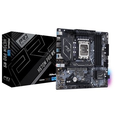 Mb Asrock H670m Pro Rs H670 Lga1700 4xddr4dc-5333o.c. 1xpcie4.0x16 Hdmi Dp Usb3.2 4xsata3r M.2 Gblan Matx 90-mxbhk0-a0uayz