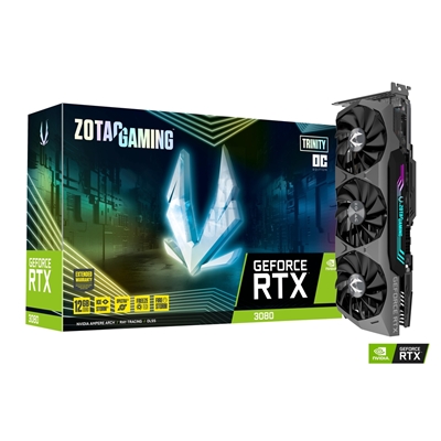 Svga Zotac Zt-a30820j-10plhr Rtx 3080 Trinity Oc Lhr Nvidia 12gb Gddr6x 384bit Pcie4.0 Hdmi 3xdp 1725mhz-boost Hdcp 3fan 3slot
