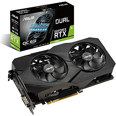 Svga Asus Dual-rtx2060-o6g-evo Nvidia Rtx2060 Pcie3.0 6gddr6 192bit 2xhdmi Dp Dvi-d Hdcp 7680x4320 2