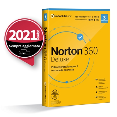 Norton Box 360 Deluxe -- 3 Dispositivi (21397693) - 25gb Backup Fino:02/09