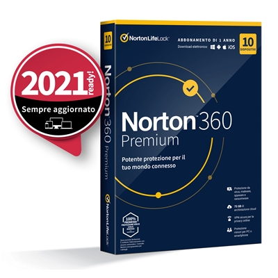Norton Box 360 Premium -- 10 Dispositivi (21397805) - 75gb Backup Fino:02/09