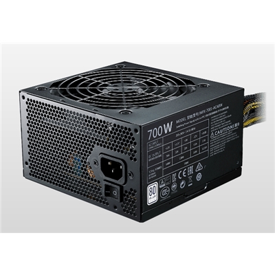 Alimentatore Atx 700w Coolermaster Mwe White Mpe-7001-acabw-eu Pfc Attivo 240vac Fan120mm Cavo Eu