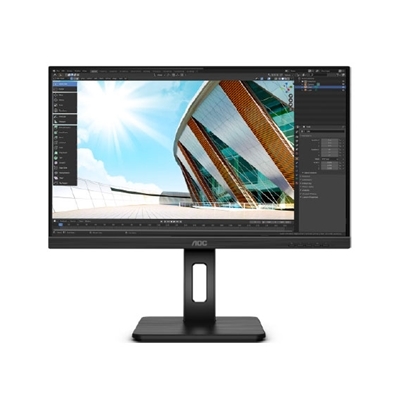 Monitor Aoc Lcd Ips Led 23.8" Wide Frameless 24p2c 4ms Mm Fhd 1000:1 Black Reg.alt. Pivot Hdmi Dp Usb-c Vesa Fino:31/05