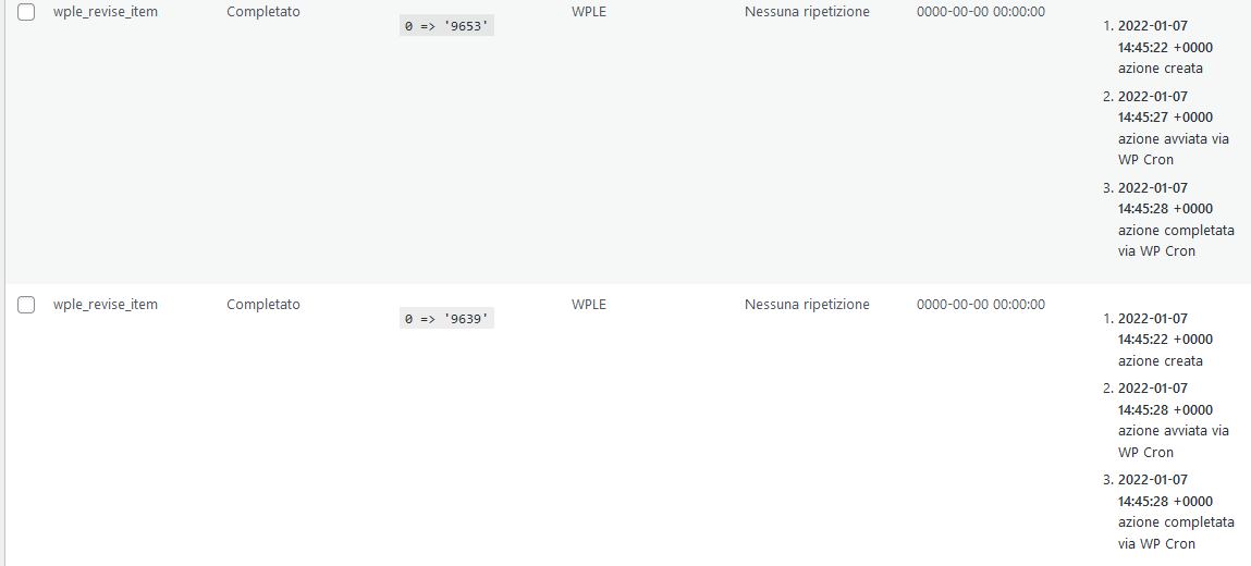 Wordpress azioni programmate