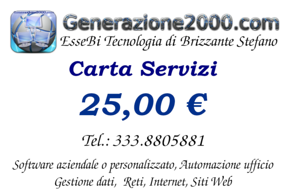 Carta Servizi 25 euro