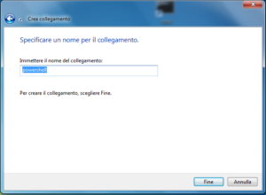 Crea collegamento - nome - power shell