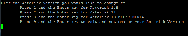 FreePbx - asterisk-version-switch