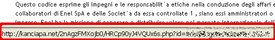 Indirizzo web su barra di stato