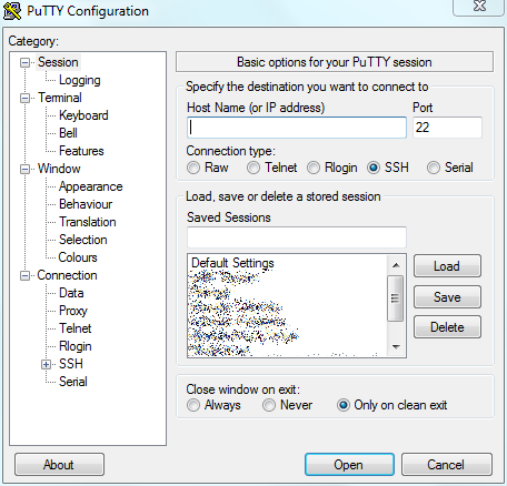 Putty Terminal Configuration