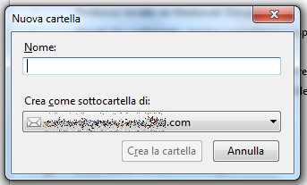 Thunderbird Nuova Cartella Account