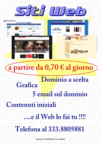 Volantino Fronte 70 cent al giorno Sito Web 350x495