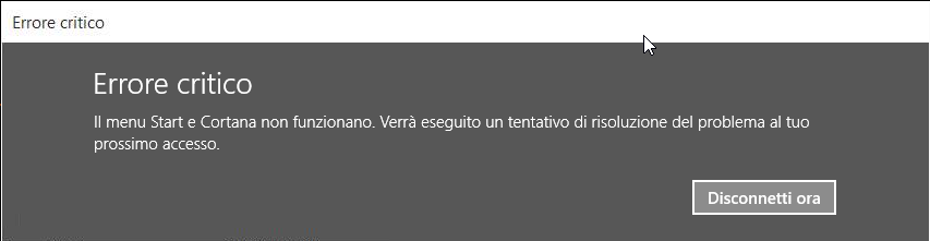 Windows 10 Menu start e Cortana non funzionano