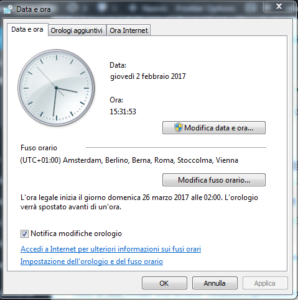 Windows 7 data e ora