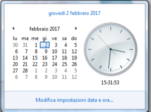 Windows 7 orologio sistema