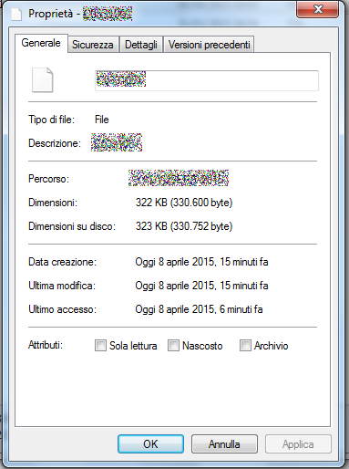 Windows proprieta file