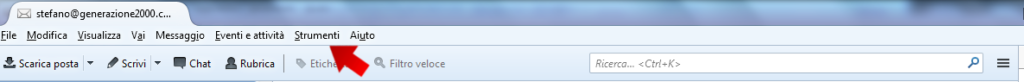 Mozilla Thunderbird Menu strumenti