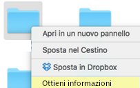 iMac menu oggetto ottieni informazioni