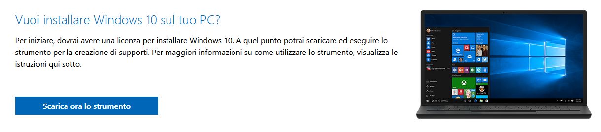 Strumento creazione supporti Windows 10