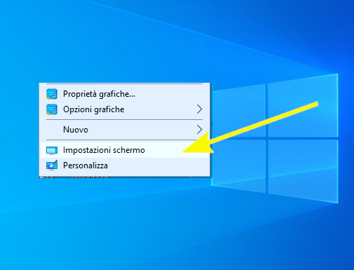  Windows 10 - desktop - impostazioni schermo